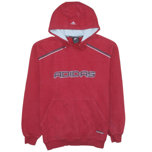 Adidas Men's Red Pullover Hoodie L Sports Fleece Sweatshirt