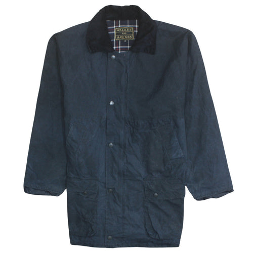 Walker and Hawkes Men's Blue Waxed Cotton Country Coat M