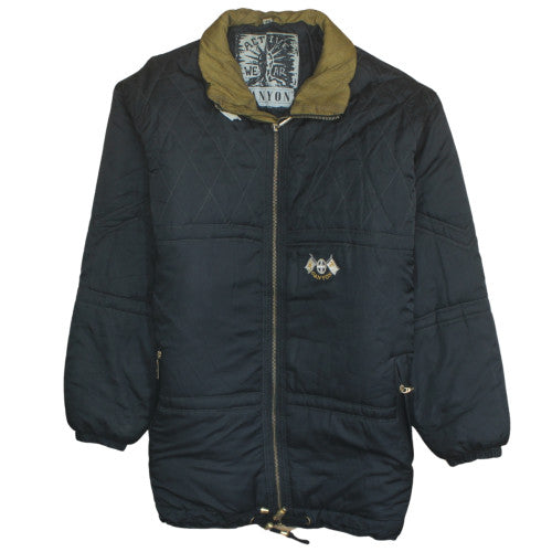 Canyon Mens Black Quilted Puffer Jacket Size M Winter Coat
