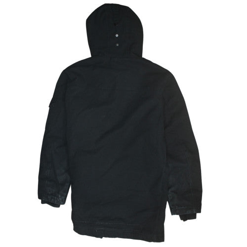 H&M L.O.G.G Men's Black Hooded Parka Coat Size M Winter Jacket