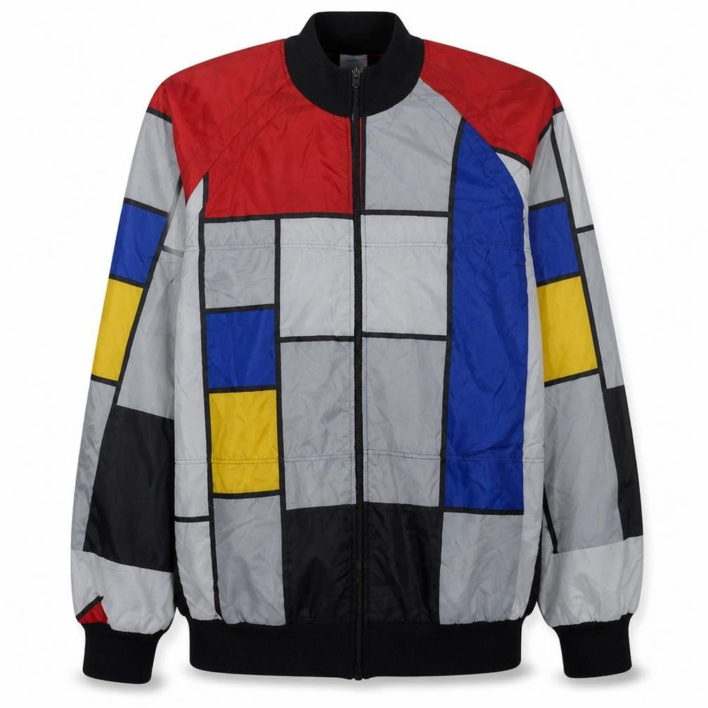 Front view of Setgal Men's Multicoloured Art Bomber Jacket L Retro Geometric