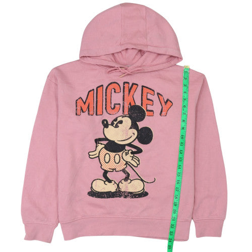 Disney Women Pink Mickey Hoodie Medium Pullover Sweatshirt