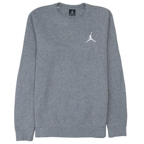 Jordan Men's Grey Crew Neck Sweatshirt Medium Fleece Pullover