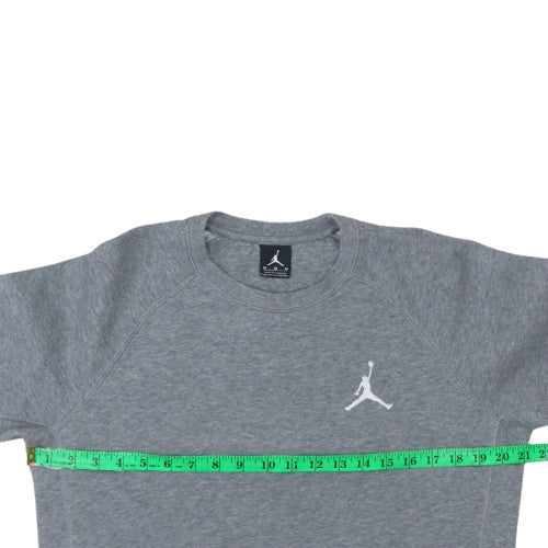 Jordan Men's Grey Crew Neck Sweatshirt Medium Fleece Pullover