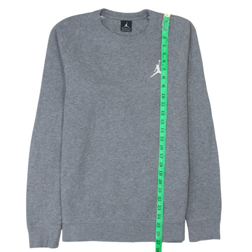 Jordan Men's Grey Crew Neck Sweatshirt Medium Fleece Pullover