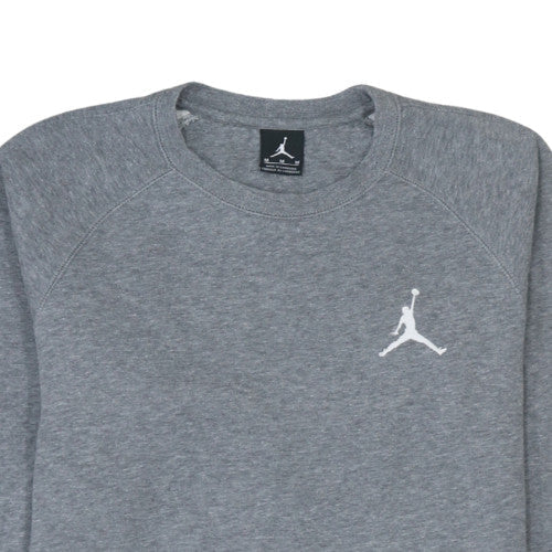 Jordan Men's Grey Crew Neck Sweatshirt Medium Fleece Pullover