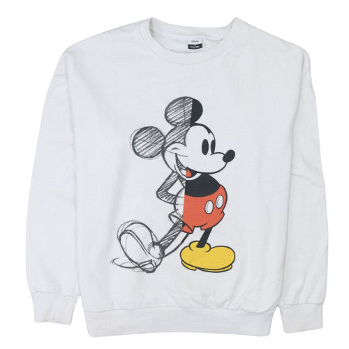 Disney at George Womens White Mickey Mouse Sweatshirt Size M 12-14