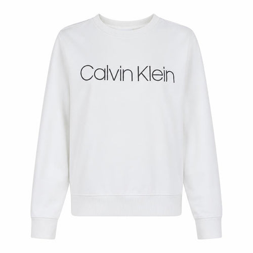 Calvin Klein Womens White Cotton Logo Sweatshirt Size M