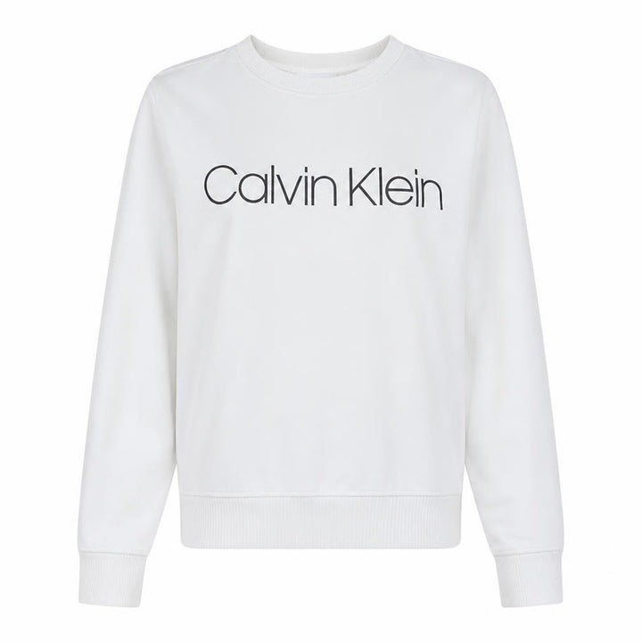 Calvin Klein Womens White Cotton Logo Sweatshirt Size M