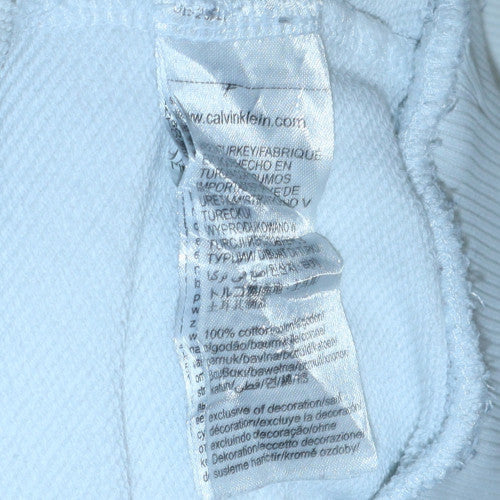 Calvin Klein Womens White Cotton Logo Sweatshirt Size M