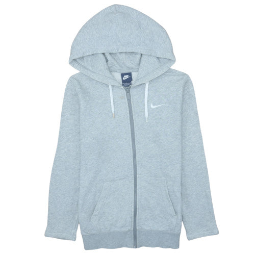 Nike Women's Grey Full Zip Hoodie Size M Cotton Blend Sweatshirt