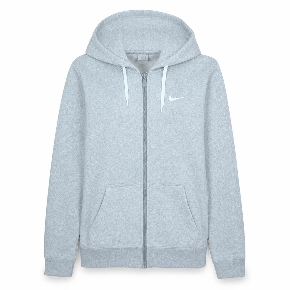 Nike Women's Grey Full Zip Hoodie Size M Cotton Blend Sweatshirt