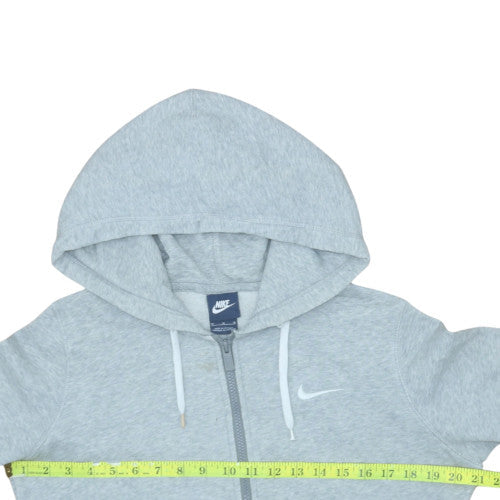 Nike Women's Grey Full Zip Hoodie Size M Cotton Blend Sweatshirt