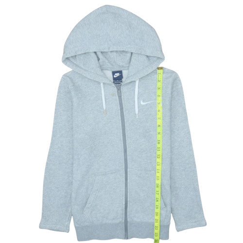 Nike Women's Grey Full Zip Hoodie Size M Cotton Blend Sweatshirt