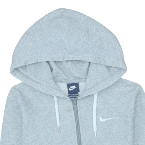 Nike Women's Grey Full Zip Hoodie Size M Cotton Blend Sweatshirt