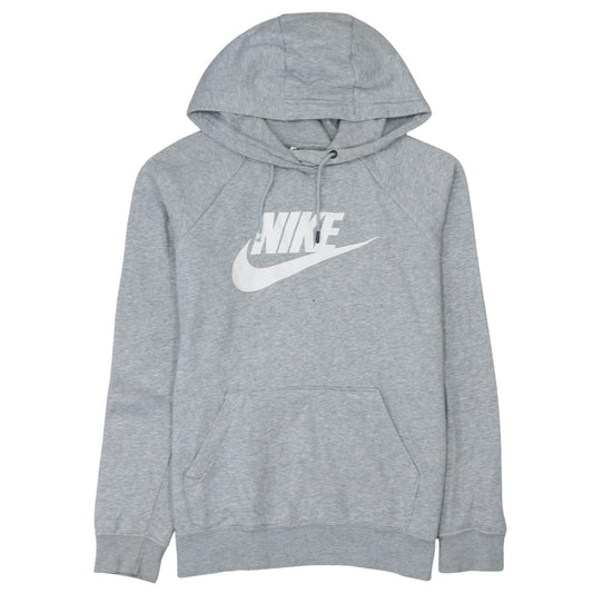 Nike Women’s Grey Pullover Hoodie Small Cotton Blend Logo Print