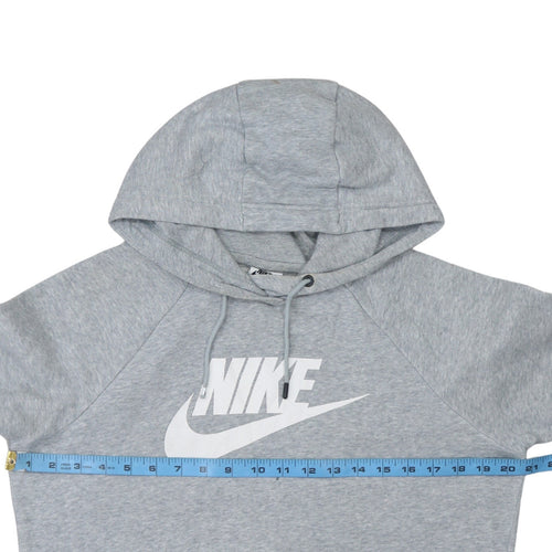 Nike Women’s Grey Pullover Hoodie Small Cotton Blend Logo Print