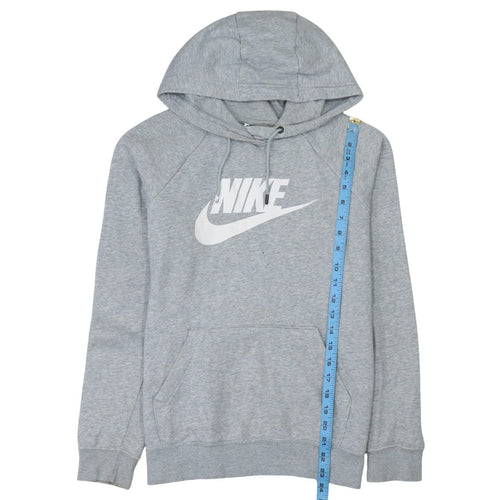 Nike Women’s Grey Pullover Hoodie Small Cotton Blend Logo Print