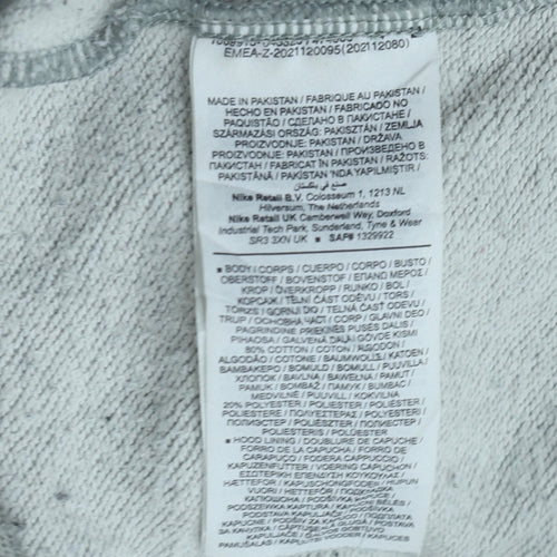 Nike Women’s Grey Pullover Hoodie Small Cotton Blend Logo Print