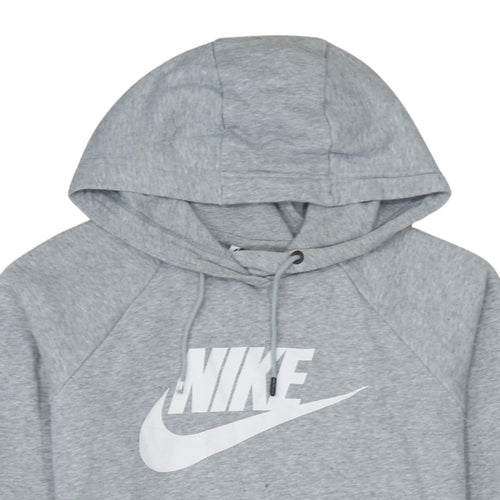 Nike Women’s Grey Pullover Hoodie Small Cotton Blend Logo Print