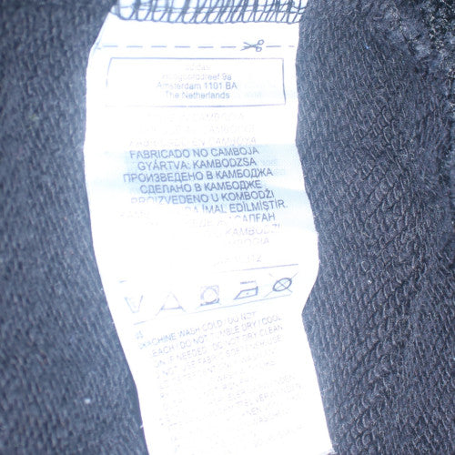 Adidas Womens Black Hooded Pullover Sweatshirt Size 14 Logo Print