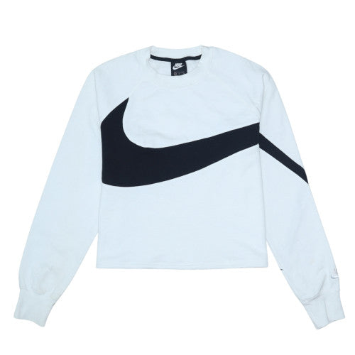 Nike Women's White Black Crew Neck Pullover Sweatshirt M