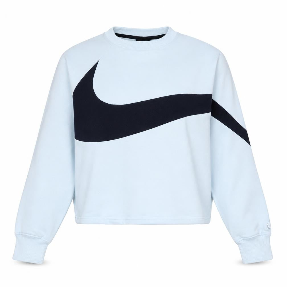Front view of Nike Women's White Black Crew Neck Pullover Sweatshirt M