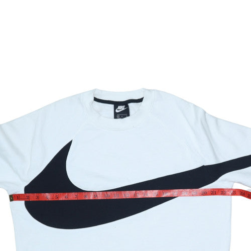 Nike Women's White Black Crew Neck Pullover Sweatshirt M