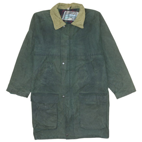 Highlander Men’s Green Waxed Cotton Country Jacket Coat L