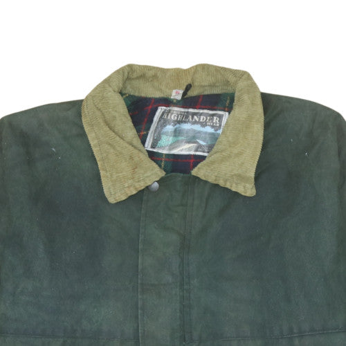 Highlander Men’s Green Waxed Cotton Country Jacket Coat L