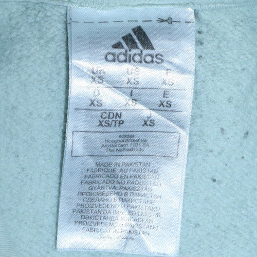 Adidas Womens Light Blue Pullover Hoodie XS Cotton Blend