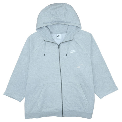 Nike Men's Grey 3XL Full Zip Hoodie with Logo