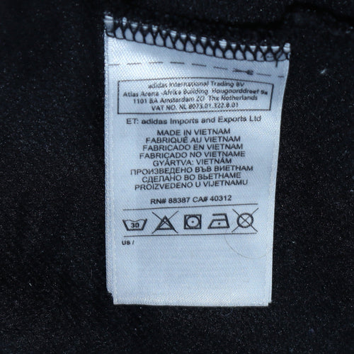 Adidas Womens Black XS Full Zip Hoodie Climalite Cotton Hooded Sweatshirt