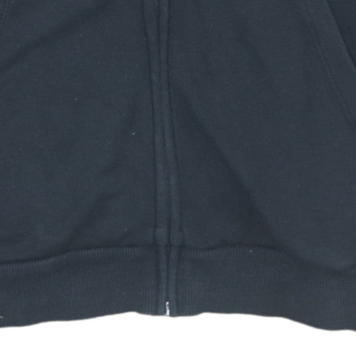 Puma Womens Black Full Zip Hoodie Size 12 Cotton Blend Sweatshirt