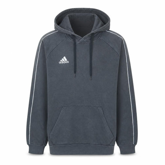 Front view of Adidas Men's Black Pullover Hoodie, size S, Fleece Sportswear