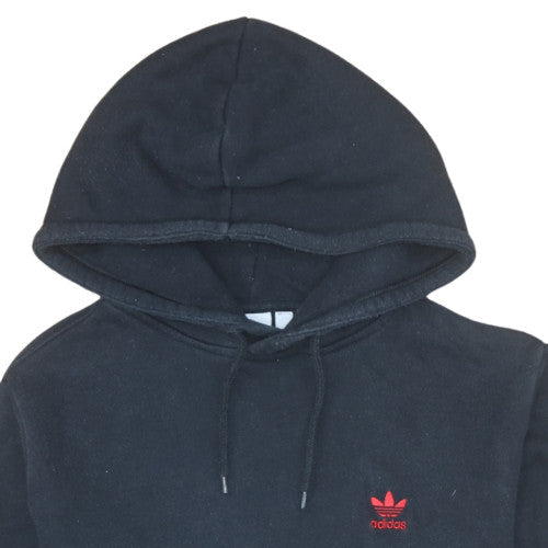 Adidas Mens Black Pullover Hoodie Size M Regular Fit Fleece
