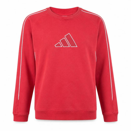 Front view of Adidas Men's Red XL Pullover Sweatshirt Crew Neck Fleece Sports Top