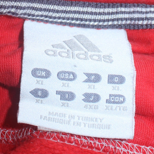 Adidas Men's Red XL Pullover Sweatshirt Crew Neck Fleece Sports Top