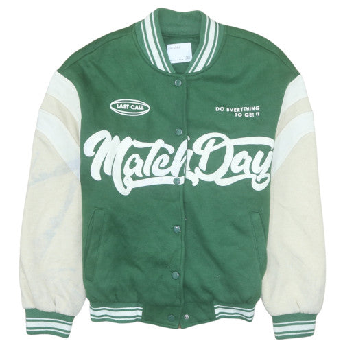Bershka Women's Green Varsity Jacket Size S Casual Short Style