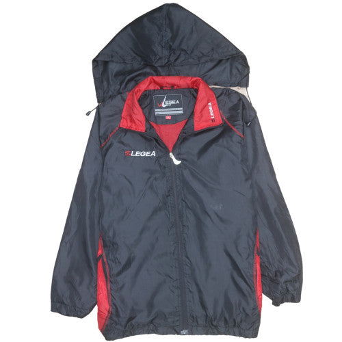 Legea Men's Black Red XL Windbreaker Hooded Active Jacket