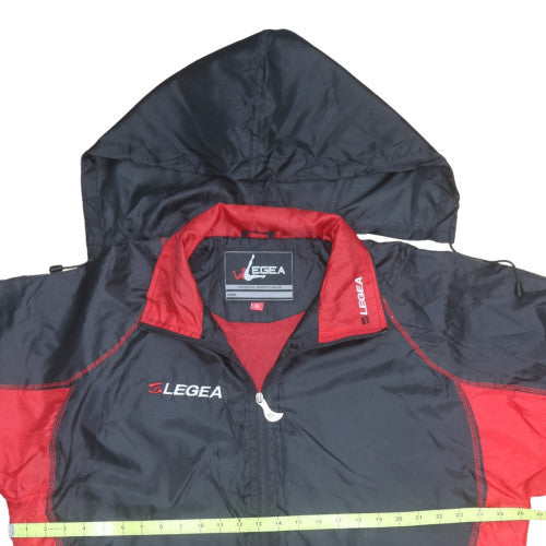 Legea Men's Black Red XL Windbreaker Hooded Active Jacket