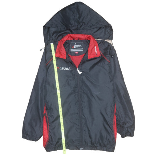 Legea Men's Black Red XL Windbreaker Hooded Active Jacket