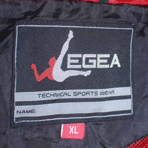 Legea Men's Black Red XL Windbreaker Hooded Active Jacket