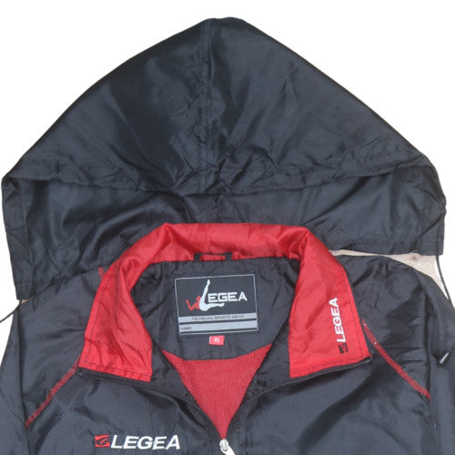 Legea Men's Black Red XL Windbreaker Hooded Active Jacket