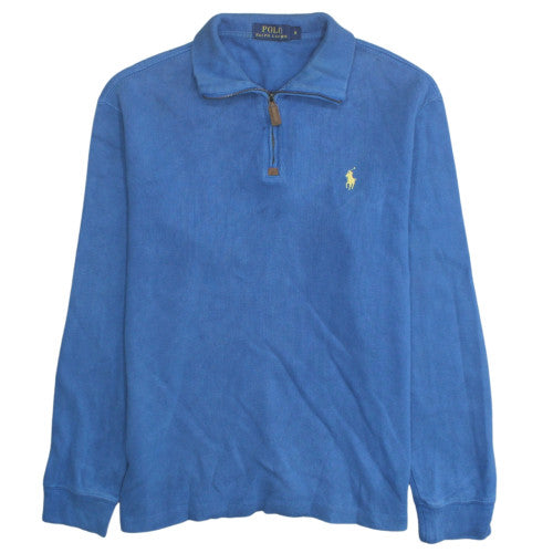 Polo Ralph Lauren Men's Blue Cotton 1/2 Zip Jumper Size S