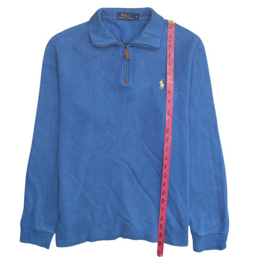 Polo Ralph Lauren Men's Blue Cotton 1/2 Zip Jumper Size S