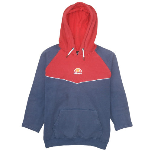 Ellesse Mens Red & Blue Pullover Hoodie S Logo Sports Sweatshirt
