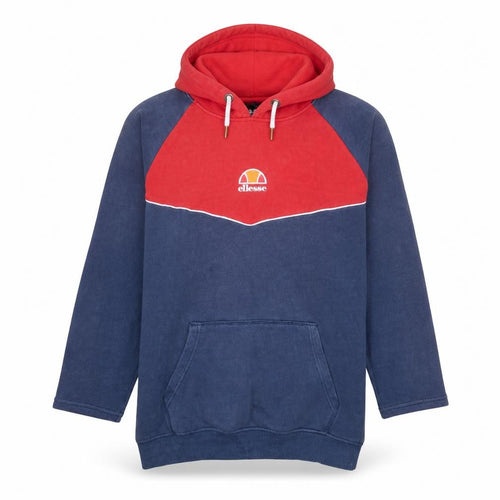 Ellesse Mens Red & Blue Pullover Hoodie S Logo Sports Sweatshirt