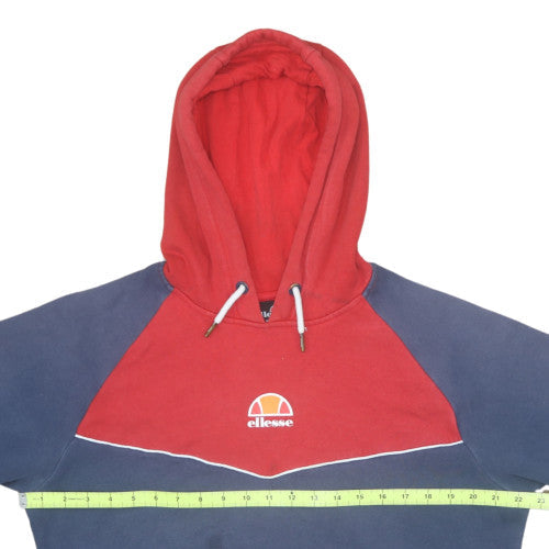 Ellesse Mens Red & Blue Pullover Hoodie S Logo Sports Sweatshirt