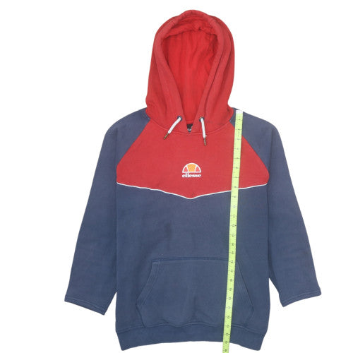 Ellesse Mens Red & Blue Pullover Hoodie S Logo Sports Sweatshirt